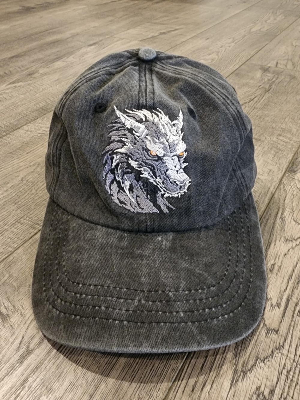 Dragon Baseball Cap One Size Adjustable Buckle Embroidered Black